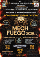 MECH FUEGO 2K26 2.O National Level Technical Symposium Poster
